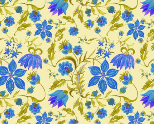 Susanne Mason design, Jaipur blue flowers