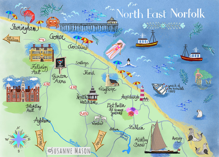North East Norfolk illustrated map