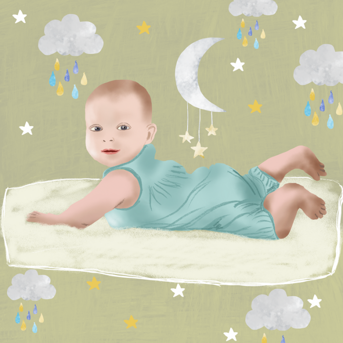 Baby, editorial illustration by Susanne Mason