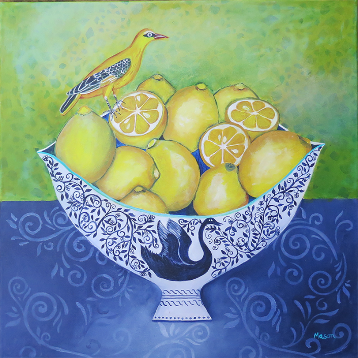 Citrus Delight (acrylics on canvas, 50x50cm)